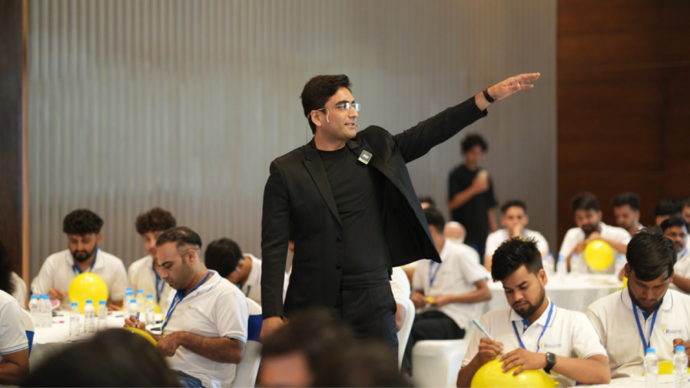 Tauseef Hasan coaching a corporate workshop